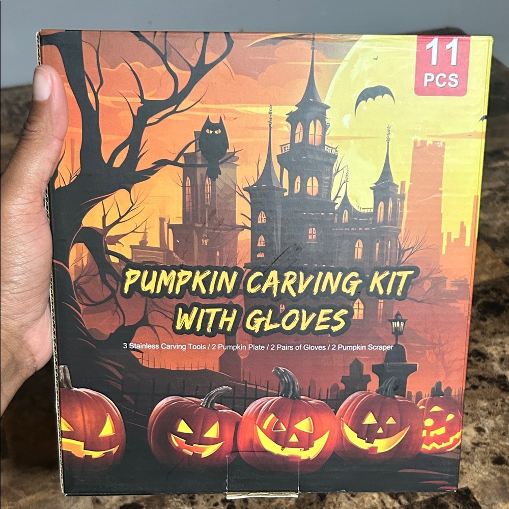 11pc Pumpkin Carving Kit with Gloves